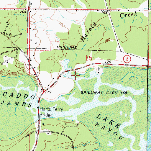 Topographic Map of Harold Creek, LA