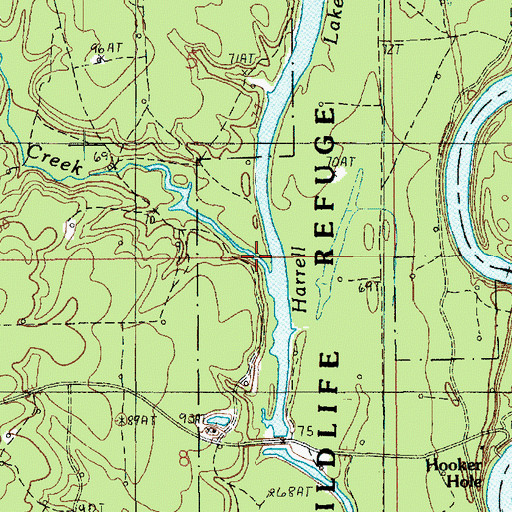 Topographic Map of Harrell Lake, LA