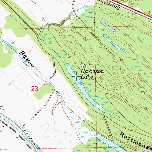 Topographic Map of Harrison Lake, LA