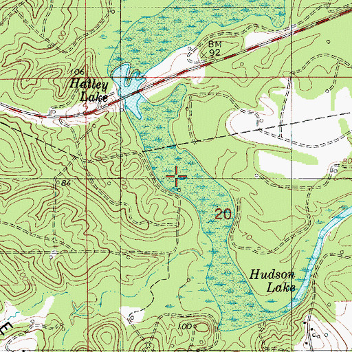 Topographic Map of Hatley Lake, LA