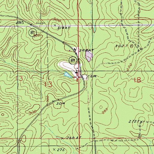 Topographic Map of Hebron Baptist Church, LA