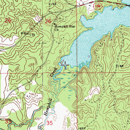 Topographic Map of Hemphill Creek, LA