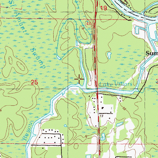 Topographic Map of Henderson Bayou, LA
