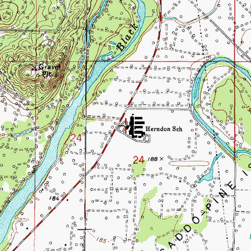 Topographic Map of Herndon Magnet School, LA