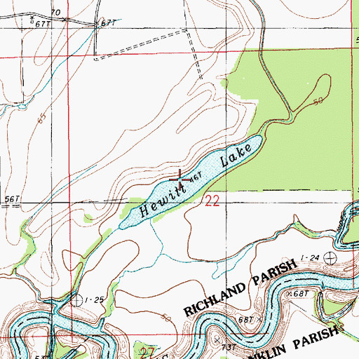 Topographic Map of Hewitt Lake, LA