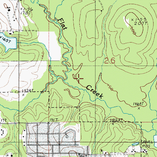 Topographic Map of Hickory Branch, LA
