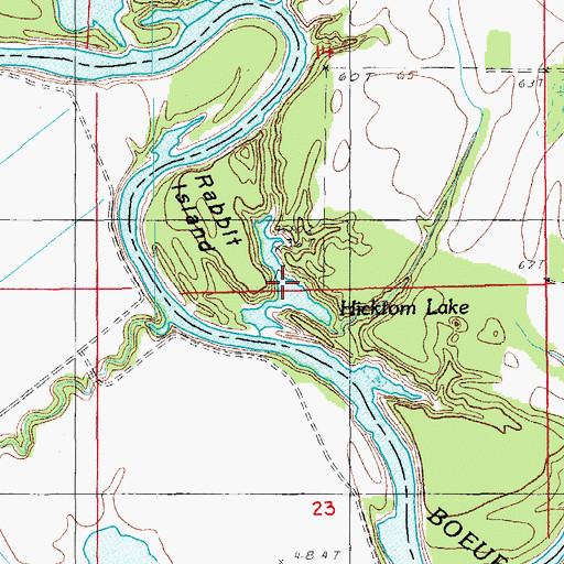 Topographic Map of Hicktom Lake, LA