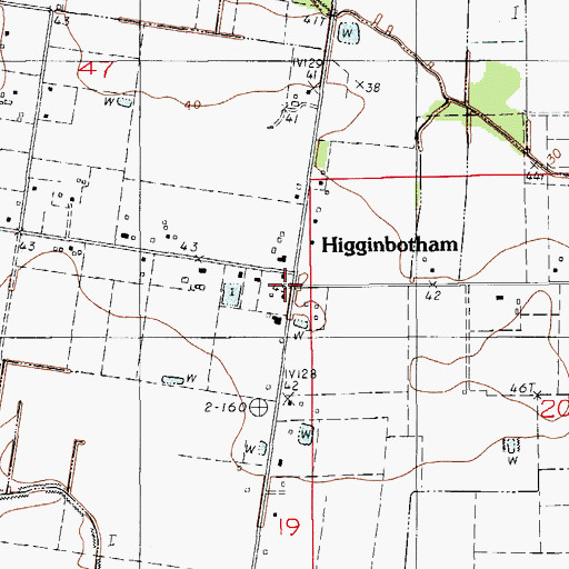 Topographic Map of Higginbotham, LA
