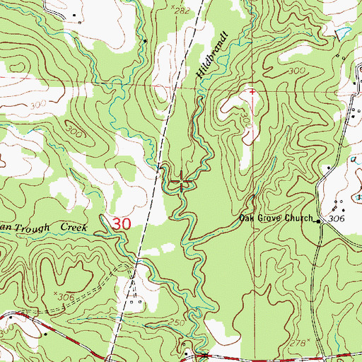 Topographic Map of Hildbrandt Branch, LA
