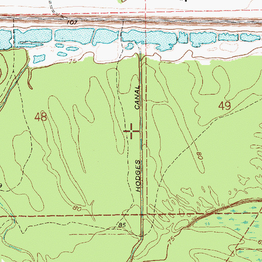 Topographic Map of Hodges Canal, LA