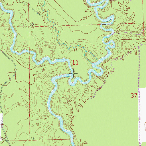 Topographic Map of Hog Branch, LA