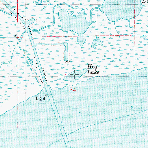 Topographic Map of Hog Lake, LA