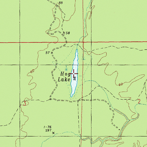 Topographic Map of Hog Lake, LA