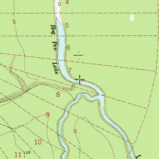Topographic Map of Hog Pen Lake, LA
