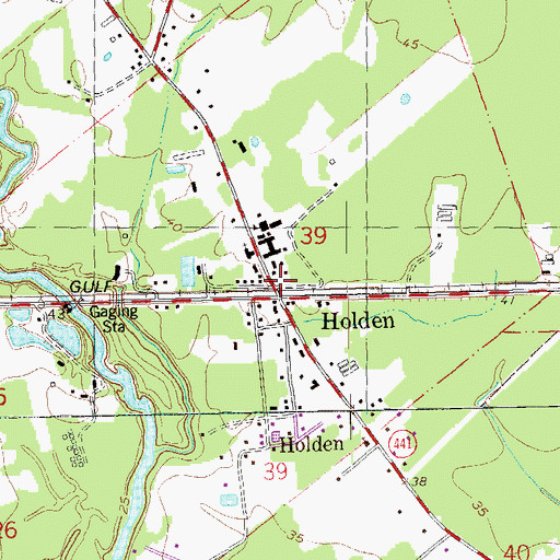 Topographic Map of Holden, LA