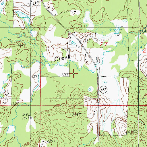 Topographic Map of Hollis Creek, LA