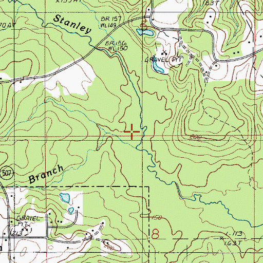 Topographic Map of Holly Springs Branch, LA