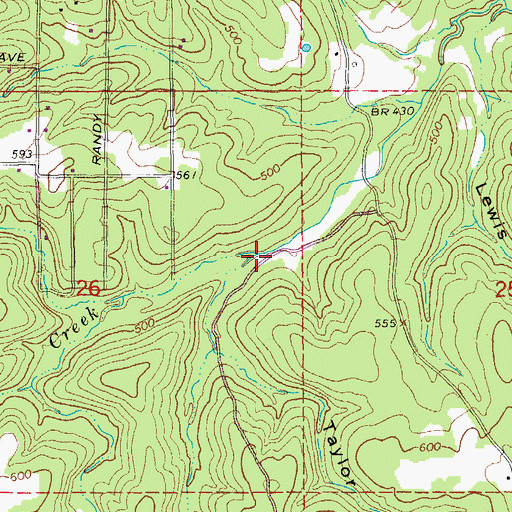 Topographic Map of Taylor Hollow, AR
