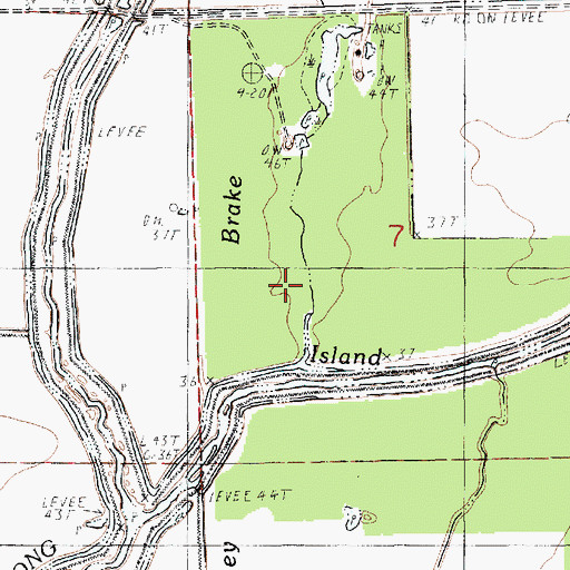 Topographic Map of Honey Brake Lake, LA