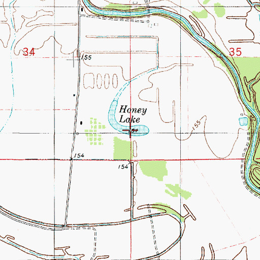 Topographic Map of Honey Lake, LA