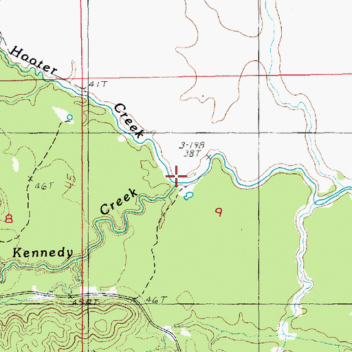 Topographic Map of Hooter Creek, LA