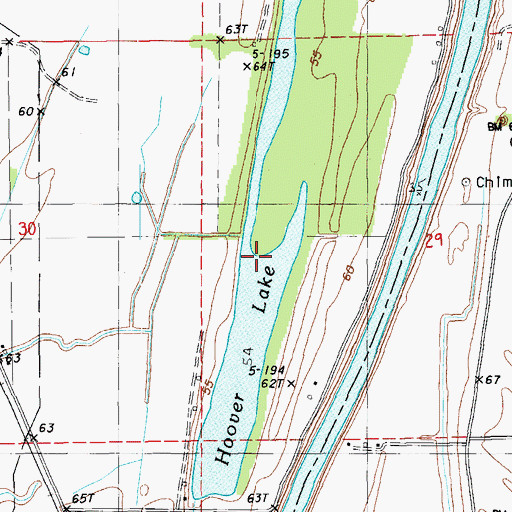 Topographic Map of Hoover Lake, LA