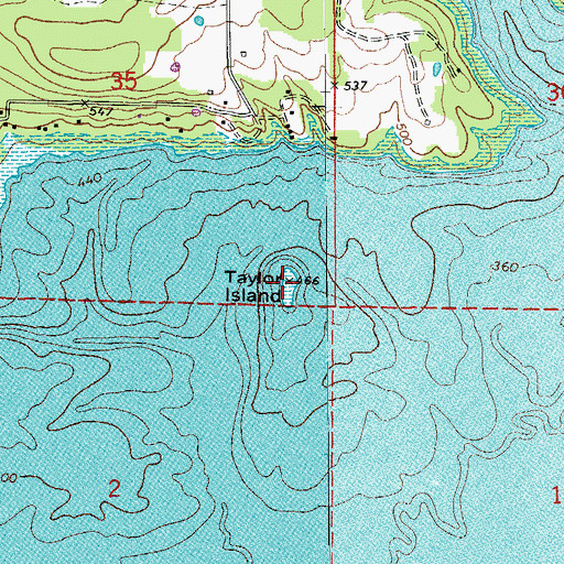 Topographic Map of Taylor Island, AR