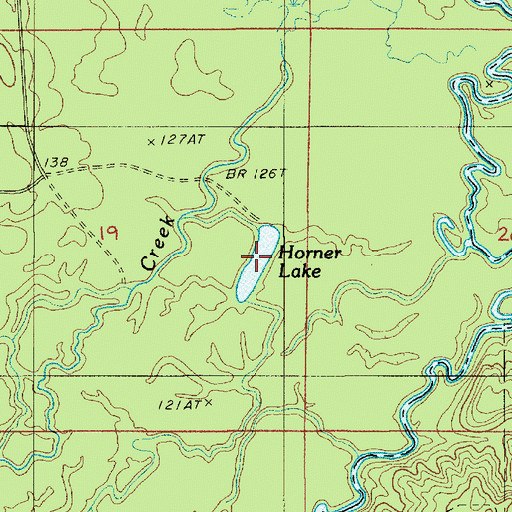 Topographic Map of Horner Lake, LA