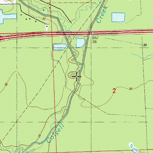 Topographic Map of Hornsby Creek, LA