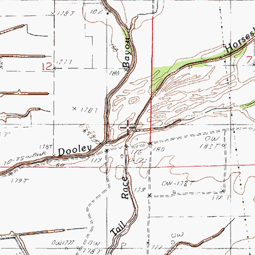 Topographic Map of Horseshoe Bayou, LA