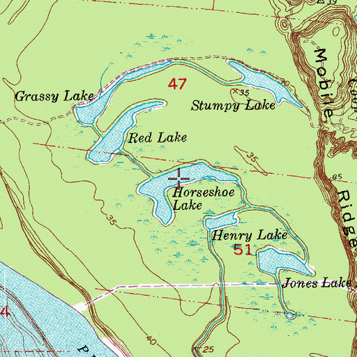 Topographic Map of Horseshoe Lake, LA
