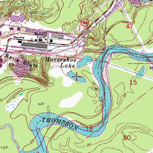 Topographic Map of Horseshoe Lake, LA
