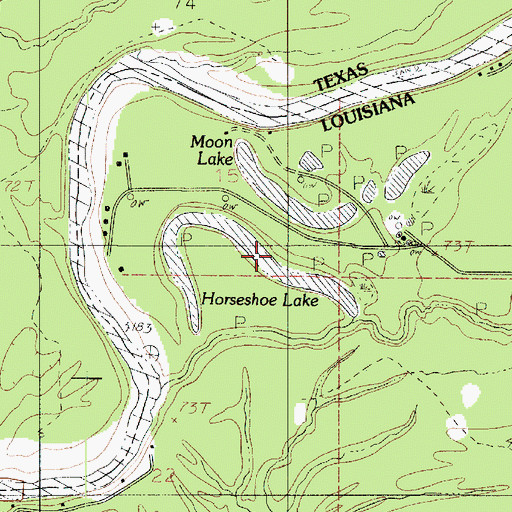 Topographic Map of Horseshoe Lake, LA