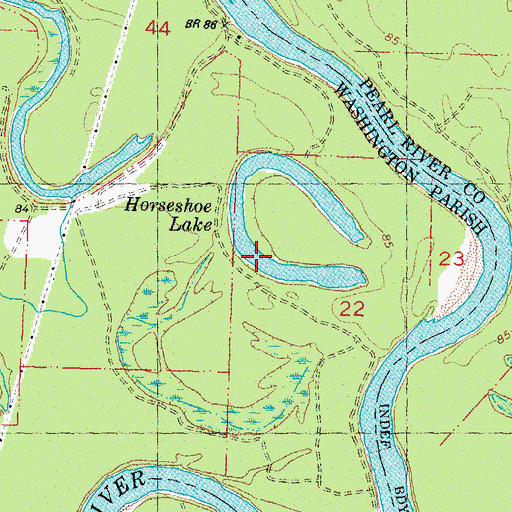 Topographic Map of Horseshoe Lake, LA