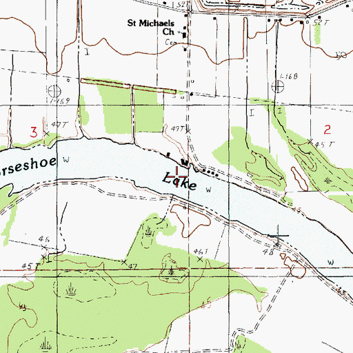 Topographic Map of Horseshoe Lake, LA
