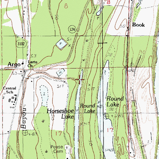 Topographic Map of Horseshoe Lake, LA