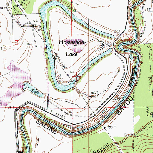 Topographic Map of Horseshoe Lake, LA