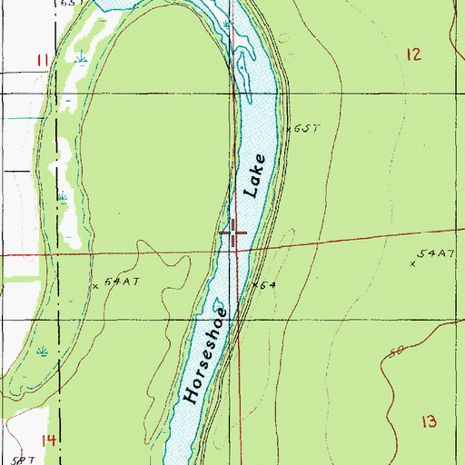 Topographic Map of Horseshoe Lake, LA