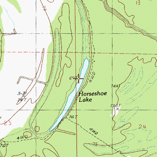 Topographic Map of Horseshoe Lake, LA