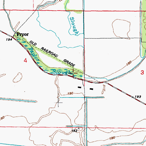Topographic Map of Taylor Slough, AR