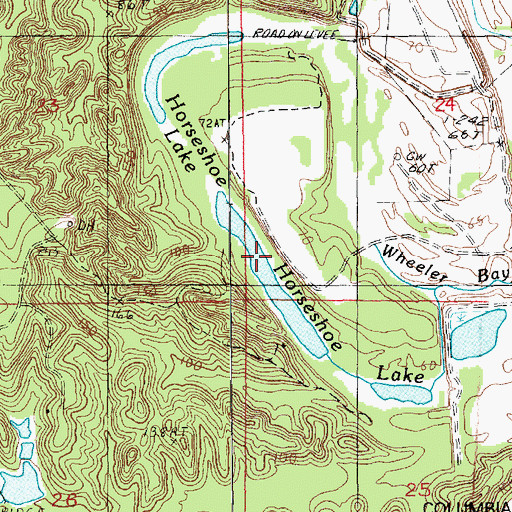 Topographic Map of Horseshoe Lake, LA