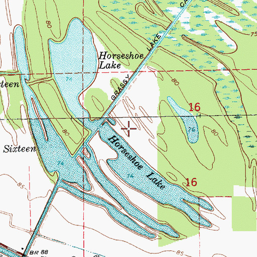Topographic Map of Horseshoe Lake, LA