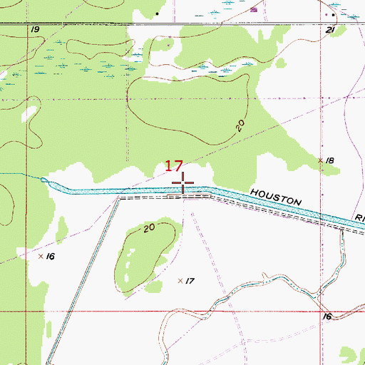 Topographic Map of Houston River Canal, LA