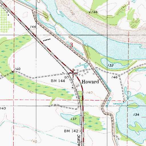 Topographic Map of Howard, LA