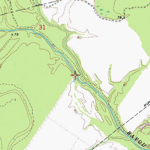 Topographic Map of Hudson Creek, LA