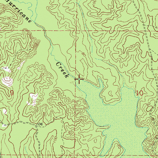 Topographic Map of Hurricane Creek, LA