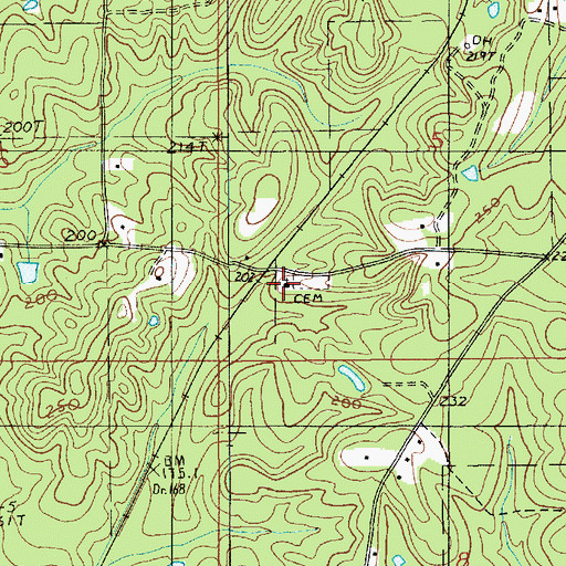 Topographic Map of Hurricane Grove Church, LA