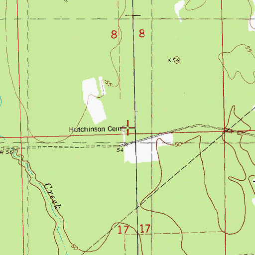 Topographic Map of Hutchinson Cemetery, LA