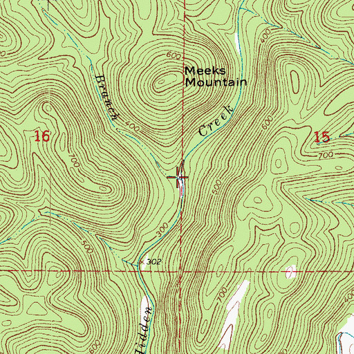 Topographic Map of Tee Branch, AR