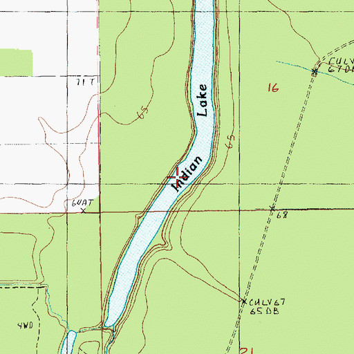 Topographic Map of Indian Lake, LA